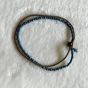 Blue & Brass Anklet